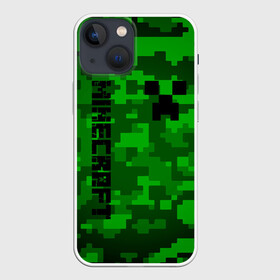 Чехол для iPhone 13 mini с принтом MINECRAFT | МАЙНКРАФТ | CREEPER | КРИПЕР в Кировске,  |  | block | creeper | cube | minecraft | pixel | блок | геометрия | крафт | крипер | кубики | майнкрафт | пиксели