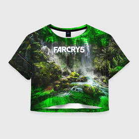 Женская футболка Crop-top 3D с принтом FARCRY5 в Кировске, 100% полиэстер | круглая горловина, длина футболки до линии талии, рукава с отворотами | far cry | farcry | game | ubisof | выживание | джунгли | игры | остров | фар край