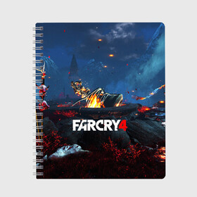 Тетрадь с принтом FARCRY4 в Кировске, 100% бумага | 48 листов, плотность листов — 60 г/м2, плотность картонной обложки — 250 г/м2. Листы скреплены сбоку удобной пружинной спиралью. Уголки страниц и обложки скругленные. Цвет линий — светло-серый
 | Тематика изображения на принте: 