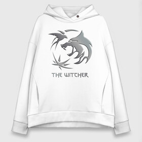 Женское худи Oversize хлопок с принтом The Witcher Silver в Кировске, френч-терри — 70% хлопок, 30% полиэстер. Мягкий теплый начес внутри —100% хлопок | боковые карманы, эластичные манжеты и нижняя кромка, капюшон на магнитной кнопке | the witcher | witcher | ведьмак | ведьмак дикая охота | волк | геральд | геральд из ривии | значки | золотой значок | лого | руны | сериал witcher | сериал ведьмак | символика из сериала | сойка