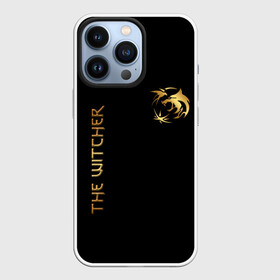 Чехол для iPhone 13 Pro с принтом The Witcher Gold в Кировске,  |  | the witcher | witcher | ведьмак | ведьмак дикая охота | волк | геральд | геральд из ривии | значки | золотой значок | лого | руны | сериал witcher | сериал ведьмак | символика из сериала | сойка