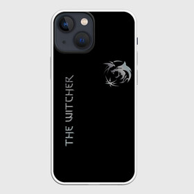 Чехол для iPhone 13 mini с принтом The Witcher Silver в Кировске,  |  | the witcher | witcher | ведьмак | ведьмак дикая охота | волк | геральд | геральд из ривии | значки | золотой значок | лого | руны | сериал witcher | сериал ведьмак | символика из сериала | сойка