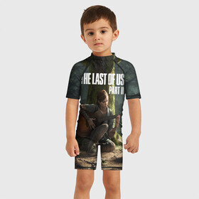 Детский купальный костюм 3D с принтом The Last of Us part 2 в Кировске, Полиэстер 85%, Спандекс 15% | застежка на молнии на спине | day | ellie | games | joel | naughty dog | день | джоэл | игры | одни из нас | часть 2 | элли