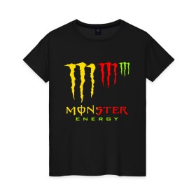 Женская футболка хлопок с принтом MONSTER ENERGY (Z) в Кировске, 100% хлопок | прямой крой, круглый вырез горловины, длина до линии бедер, слегка спущенное плечо | black monster | bmx | claw | cybersport | energy | monster | monster energy | moto | motocross | race | sport | киберспорт | когти | монстер энерджи | монстр | мото | мотокросс | ралли | скейтбординг | спорт | энергия