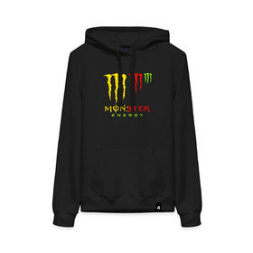 Женская толстовка с принтом MONSTER ENERGY (Z) в Кировске, френч-терри, мягкий теплый начес внутри (100% хлопок) | карман-кенгуру, эластичные манжеты и нижняя кромка, капюшон с подкладом и шнурком | black monster | bmx | claw | cybersport | energy | monster | monster energy | moto | motocross | race | sport | киберспорт | когти | монстер энерджи | монстр | мото | мотокросс | ралли | скейтбординг | спорт | энергия