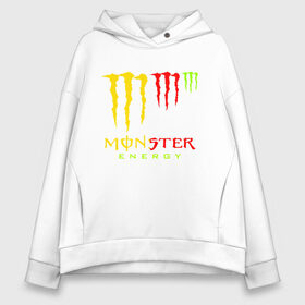 Женское худи Oversize хлопок с принтом MONSTER ENERGY (Z) в Кировске, френч-терри — 70% хлопок, 30% полиэстер. Мягкий теплый начес внутри —100% хлопок | боковые карманы, эластичные манжеты и нижняя кромка, капюшон на магнитной кнопке | black monster | bmx | claw | cybersport | energy | monster | monster energy | moto | motocross | race | sport | киберспорт | когти | монстер энерджи | монстр | мото | мотокросс | ралли | скейтбординг | спорт | энергия