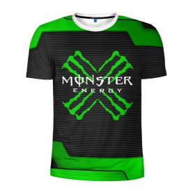 Мужская футболка 3D спортивная с принтом MONSTER ENERGY (Z) в Кировске, 100% полиэстер с улучшенными характеристиками | приталенный силуэт, круглая горловина, широкие плечи, сужается к линии бедра | black monster | bmx | claw | cybersport | energy | monster | monster energy | moto | motocross | race | sport | киберспорт | когти | монстер энерджи | монстр | мото | мотокросс | ралли | скейтбординг | спорт | энергия