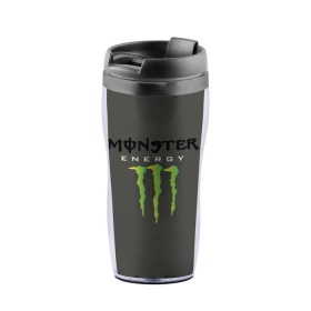 Термокружка-непроливайка с принтом MONSTER ENERGY (Z) в Кировске, внутренняя часть — пищевой пластик, наружная часть — прозрачный пластик, между ними — полиграфическая вставка с рисунком | объем — 350 мл, герметичная крышка | black monster | bmx | claw | cybersport | energy | monster | monster energy | moto | motocross | race | sport | киберспорт | когти | монстер энерджи | монстр | мото | мотокросс | ралли | скейтбординг | спорт | энергия