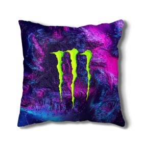 Подушка 3D с принтом MONSTER ENERGY (Z) в Кировске, наволочка – 100% полиэстер, наполнитель – холлофайбер (легкий наполнитель, не вызывает аллергию). | состоит из подушки и наволочки. Наволочка на молнии, легко снимается для стирки | Тематика изображения на принте: black monster | bmx | claw | cybersport | energy | monster | monster energy | moto | motocross | race | sport | киберспорт | когти | монстер энерджи | монстр | мото | мотокросс | ралли | скейтбординг | спорт | энергия