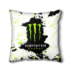 Подушка 3D с принтом MONSTER ENERGY (Z) в Кировске, наволочка – 100% полиэстер, наполнитель – холлофайбер (легкий наполнитель, не вызывает аллергию). | состоит из подушки и наволочки. Наволочка на молнии, легко снимается для стирки | Тематика изображения на принте: black monster | bmx | claw | cybersport | energy | monster | monster energy | moto | motocross | race | sport | киберспорт | когти | монстер энерджи | монстр | мото | мотокросс | ралли | скейтбординг | спорт | т | энергия