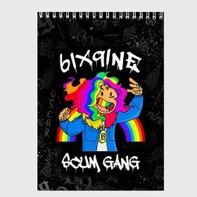 Скетчбук с принтом 6IX9INE в Кировске, 100% бумага
 | 48 листов, плотность листов — 100 г/м2, плотность картонной обложки — 250 г/м2. Листы скреплены сверху удобной пружинной спиралью | 6ix9ine | gooba | hernandez | tekashi