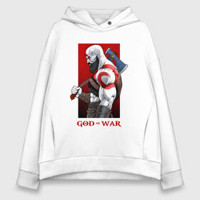 Женское худи Oversize хлопок с принтом GOD OF WAR в Кировске, френч-терри — 70% хлопок, 30% полиэстер. Мягкий теплый начес внутри —100% хлопок | боковые карманы, эластичные манжеты и нижняя кромка, капюшон на магнитной кнопке | ascension | betrayal | chains of olympus | cratos | ghost of sparta | god of war | hack and slash | kratos | бог войны | кратос