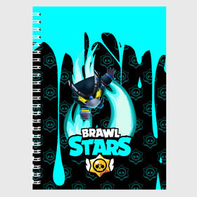 Тетрадь с принтом Brawl stars mecha crow. в Кировске, 100% бумага | 48 листов, плотность листов — 60 г/м2, плотность картонной обложки — 250 г/м2. Листы скреплены сбоку удобной пружинной спиралью. Уголки страниц и обложки скругленные. Цвет линий — светло-серый
 | Тематика изображения на принте: bibi | brawl stars | coach mike | leon | leon shark | mecha crow | mr.p | sally leon | sandy | sprout | unicorn | virus 8 bit | биби | бравл старс | вирус 8 бит | леон | оборотень | спроут | сэли леон