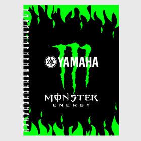 Тетрадь с принтом MONSTER ENERGY (Z) в Кировске, 100% бумага | 48 листов, плотность листов — 60 г/м2, плотность картонной обложки — 250 г/м2. Листы скреплены сбоку удобной пружинной спиралью. Уголки страниц и обложки скругленные. Цвет линий — светло-серый
 | bike | energy | monster | monster energy | moto | motocycle | sport | sportmotorcycle | yamaha | когти | монстер энерджи | монстр | мото | спорт | энергия | ямаха