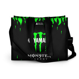 Сумка-шоппер 3D с принтом MONSTER ENERGY (Z) в Кировске, 100% полиэстер | застегивается на металлическую кнопку; внутренний карман застегивается на молнию. Стенки укреплены специальным мягким материалом, чтобы защитить содержимое от несильных ударов
 | bike | energy | monster | monster energy | moto | motocycle | sport | sportmotorcycle | yamaha | когти | монстер энерджи | монстр | мото | спорт | энергия | ямаха