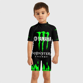 Детский купальный костюм 3D с принтом MONSTER ENERGY (Z) в Кировске, Полиэстер 85%, Спандекс 15% | застежка на молнии на спине | bike | energy | monster | monster energy | moto | motocycle | sport | sportmotorcycle | yamaha | когти | монстер энерджи | монстр | мото | спорт | энергия | ямаха