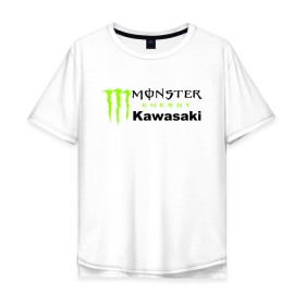 Мужская футболка хлопок Oversize с принтом KAWASAKI (Z) в Кировске, 100% хлопок | свободный крой, круглый ворот, “спинка” длиннее передней части | Тематика изображения на принте: bike | energy | kawasaki | monster | monster energy | moto | motocross | ninja | sport | zzr | кавасаки | кавасаки ниндзя | монстер энерджи | монстр | мото | мотокросс | ниндзя | спорт | энергия