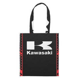 Шоппер 3D с принтом KAWASAKI | КАВАСАКИ (Z) в Кировске, 100% полиэстер | Плотность: 200 г/м2; Размер: 34×35 см; Высота лямок: 30 см | bike | kawasaki | moto | motocycle | ninja | sportmotorcycle | zzr | кавасаки | кавасаки ниндзя | мото | мотоспорт | ниндзя