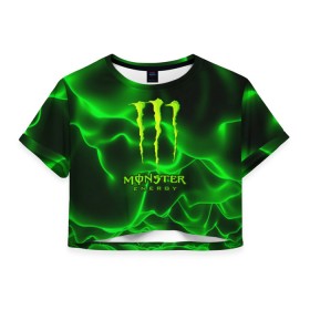 Женская футболка Crop-top 3D с принтом MONSTER ENERGY в Кировске, 100% полиэстер | круглая горловина, длина футболки до линии талии, рукава с отворотами | energy | honda | mercedes | monster energy | porsche | racing | sport | toyota | автомобил | автомобильные | марка | машины | митсубиси | монстр | монстр энерджи | порше | спорт | тесла | тойота | хонда