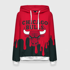 Женская толстовка 3D с принтом Chicago Bulls. в Кировске, 100% полиэстер  | двухслойный капюшон со шнурком для регулировки, мягкие манжеты на рукавах и по низу толстовки, спереди карман-кенгуру с мягким внутренним слоем. | 23 | air jordan | bulls | chicago bulls | jordan | michael jordan | nba | paris saint germain | psg | red | sport | быки | джордан | майкл джордан | псж | спорт | чикаго буллс