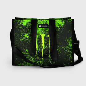 Сумка-шоппер 3D с принтом MONSTER ENERGY в Кировске, 100% полиэстер | застегивается на металлическую кнопку; внутренний карман застегивается на молнию. Стенки укреплены специальным мягким материалом, чтобы защитить содержимое от несильных ударов
 | black monster | bmx | claw | cybersport | energy | monster | monster energy | moto | motocross | race | sport | киберспорт | когти | монстер энерджи | монстр | мото | мотокросс | ралли | скейтбординг | спорт | энергия