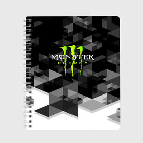 Тетрадь с принтом MONSTER ENERGY в Кировске, 100% бумага | 48 листов, плотность листов — 60 г/м2, плотность картонной обложки — 250 г/м2. Листы скреплены сбоку удобной пружинной спиралью. Уголки страниц и обложки скругленные. Цвет линий — светло-серый
 | black monster | bmx | claw | cybersport | energy | monster | monster energy | moto | motocross | race | sport | киберспорт | когти | монстер энерджи | монстр | мото | мотокросс | ралли | скейтбординг | спорт | энергия