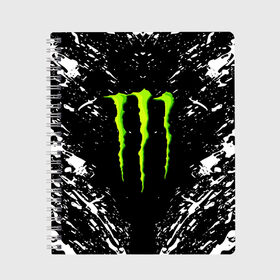 Тетрадь с принтом MONSTER ENERGY в Кировске, 100% бумага | 48 листов, плотность листов — 60 г/м2, плотность картонной обложки — 250 г/м2. Листы скреплены сбоку удобной пружинной спиралью. Уголки страниц и обложки скругленные. Цвет линий — светло-серый
 | black monster | bmx | claw | cybersport | energy | monster | monster energy | moto | motocross | race | sport | киберспорт | когти | монстер энерджи | монстр | мото | мотокросс | ралли | скейтбординг | спорт | энергия