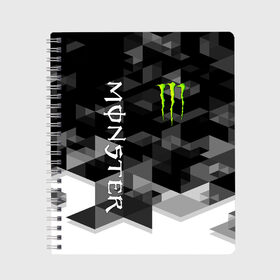 Тетрадь с принтом MONSTER ENERGY в Кировске, 100% бумага | 48 листов, плотность листов — 60 г/м2, плотность картонной обложки — 250 г/м2. Листы скреплены сбоку удобной пружинной спиралью. Уголки страниц и обложки скругленные. Цвет линий — светло-серый
 | black monster | bmx | claw | cybersport | energy | monster | monster energy | moto | motocross | race | sport | киберспорт | когти | монстер энерджи | монстр | мото | мотокросс | ралли | скейтбординг | спорт | энергия