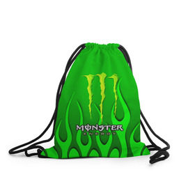 Рюкзак-мешок 3D с принтом MONSTER ENERGY в Кировске, 100% полиэстер | плотность ткани — 200 г/м2, размер — 35 х 45 см; лямки — толстые шнурки, застежка на шнуровке, без карманов и подкладки | Тематика изображения на принте: energy | honda | mercedes | monster energy | porsche | racing | sport | toyota | автомобил | автомобильные | марка | машины | митсубиси | монстр | монстр энерджи | порше | спорт | тесла | тойота | хонда