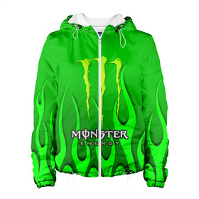 Женская куртка 3D с принтом MONSTER ENERGY в Кировске, ткань верха — 100% полиэстер, подклад — флис | прямой крой, подол и капюшон оформлены резинкой с фиксаторами, два кармана без застежек по бокам, один большой потайной карман на груди. Карман на груди застегивается на липучку | energy | honda | mercedes | monster energy | porsche | racing | sport | toyota | автомобил | автомобильные | марка | машины | митсубиси | монстр | монстр энерджи | порше | спорт | тесла | тойота | хонда