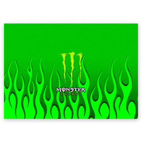 Поздравительная открытка с принтом MONSTER ENERGY в Кировске, 100% бумага | плотность бумаги 280 г/м2, матовая, на обратной стороне линовка и место для марки
 | Тематика изображения на принте: energy | honda | mercedes | monster energy | porsche | racing | sport | toyota | автомобил | автомобильные | марка | машины | митсубиси | монстр | монстр энерджи | порше | спорт | тесла | тойота | хонда