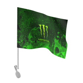 Флаг для автомобиля с принтом MONSTER ENERGY в Кировске, 100% полиэстер | Размер: 30*21 см | energy | honda | mercedes | monster energy | porsche | racing | sport | toyota | автомобил | автомобильные | марка | машины | митсубиси | монстр | монстр энерджи | порше | спорт | тесла | тойота | хонда