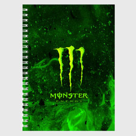 Тетрадь с принтом MONSTER ENERGY в Кировске, 100% бумага | 48 листов, плотность листов — 60 г/м2, плотность картонной обложки — 250 г/м2. Листы скреплены сбоку удобной пружинной спиралью. Уголки страниц и обложки скругленные. Цвет линий — светло-серый
 | energy | honda | mercedes | monster energy | porsche | racing | sport | toyota | автомобил | автомобильные | марка | машины | митсубиси | монстр | монстр энерджи | порше | спорт | тесла | тойота | хонда