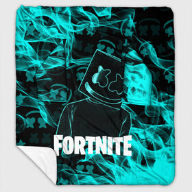 Плед с рукавами с принтом Fortnite Marshmello в Кировске, 100% полиэстер | Закругленные углы, все края обработаны. Ткань не мнется и не растягивается. Размер 170*145 | archetype | fortnite | fortnite x | game | ikonik | marshmello | raven | архетип | ворон | игра | иконик | маршмелло | фортнайт