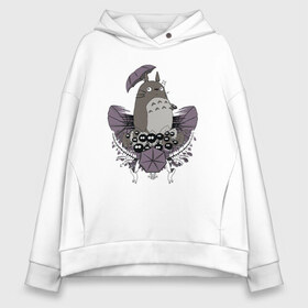 Женское худи Oversize хлопок с принтом Totoro в Кировске, френч-терри — 70% хлопок, 30% полиэстер. Мягкий теплый начес внутри —100% хлопок | боковые карманы, эластичные манжеты и нижняя кромка, капюшон на магнитной кнопке | forest | ghibli | japan | miyazaki | nature | neigbor | neighbour | totoro | анимация | аниме | гибли | друг | животные | лес | любовь | милый | мир | миядзаки | мульт | мультфильм | приключения | природа | сказка | сосед | тоторо