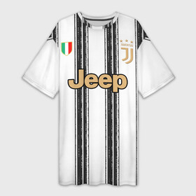 Платье-футболка 3D с принтом Juventus home 20 21 в Кировске,  |  | champions | italy | juventus | league | ronaldo | криштиану | лига чемпионов | роналду
