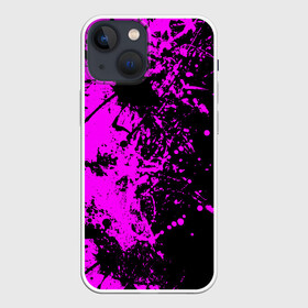 Чехол для iPhone 13 mini с принтом Чёрная магия в Кировске,  |  | paint | paints | брызги | брызги краски | брызги красок | краска | краски | пятна краски | разводы | разводы краски | смешивание красок | фиолетово черный | фон | цвета