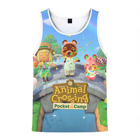 Мужская майка 3D с принтом ANIMAL CROSSING в Кировске, 100% полиэстер | круглая горловина, приталенный силуэт, длина до линии бедра. Пройма и горловина окантованы тонкой бейкой | animal crossing:new horizons | game | nintendo | анимал кроссинг | животные | звери | игра | нинтендо | пересечение животных