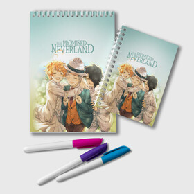 Блокнот с принтом The Promised Neverland в Кировске, 100% бумага | 48 листов, плотность листов — 60 г/м2, плотность картонной обложки — 250 г/м2. Листы скреплены удобной пружинной спиралью. Цвет линий — светло-серый
 | Тематика изображения на принте: anime | emma | mango | the promised neverland | yakusoku no neverland | аниме | манга | обещанная страна грёз | обещанный неверленд