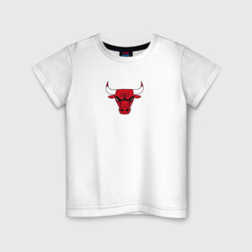 Детская футболка хлопок с принтом CHICAGO BULLS в Кировске, 100% хлопок | круглый вырез горловины, полуприлегающий силуэт, длина до линии бедер | bulls | chicago | chicago bulls | nba | red bulls | usa | америка | быки | нба | сша | чикаго буллс