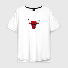 Мужская футболка хлопок Oversize с принтом CHICAGO BULLS в Кировске, 100% хлопок | свободный крой, круглый ворот, “спинка” длиннее передней части | bulls | chicago | chicago bulls | nba | red bulls | usa | америка | быки | нба | сша | чикаго буллс
