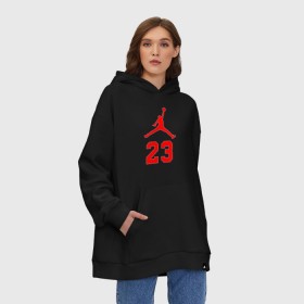 Худи SuperOversize хлопок с принтом MICHAEL JORDAN в Кировске, 70% хлопок, 30% полиэстер, мягкий начес внутри | карман-кенгуру, эластичная резинка на манжетах и по нижней кромке, двухслойный капюшон
 | chicago bulls | michael jordan | баскетбол | джордан | лучший | последний танец (the last dance) | сезон