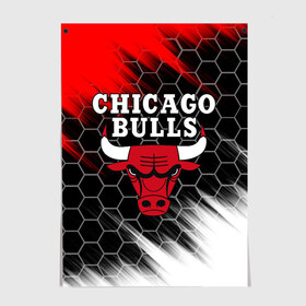 Постер с принтом CHICAGO BULLS в Кировске, 100% бумага
 | бумага, плотность 150 мг. Матовая, но за счет высокого коэффициента гладкости имеет небольшой блеск и дает на свету блики, но в отличии от глянцевой бумаги не покрыта лаком | bulls | chicago | chicago bulls | nba | red bulls | usa | америка | быки | нба | сша | чикаго буллс