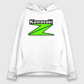 Женское худи Oversize хлопок с принтом KAWASAKI (Z) в Кировске, френч-терри — 70% хлопок, 30% полиэстер. Мягкий теплый начес внутри —100% хлопок | боковые карманы, эластичные манжеты и нижняя кромка, капюшон на магнитной кнопке | bike | kawasaki | moto | motocycle | ninja | sportmotorcycle | zzr | кавасаки | кавасаки ниндзя | мото | мотоспорт | ниндзя