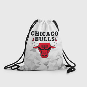 Рюкзак-мешок 3D с принтом CHICAGO BULLS в Кировске, 100% полиэстер | плотность ткани — 200 г/м2, размер — 35 х 45 см; лямки — толстые шнурки, застежка на шнуровке, без карманов и подкладки | Тематика изображения на принте: bulls | chicago | chicago bulls | nba | red bulls | usa | америка | быки | нба | сша | чикаго буллс