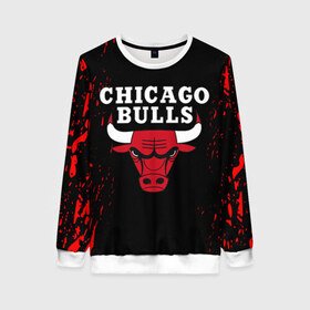 Женский свитшот 3D с принтом CHICAGO BULLS в Кировске, 100% полиэстер с мягким внутренним слоем | круглый вырез горловины, мягкая резинка на манжетах и поясе, свободная посадка по фигуре | bulls | chicago | chicago bulls | nba | red bulls | usa | америка | быки | нба | сша | чикаго буллс