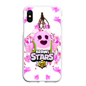 Чехол для iPhone XS Max матовый с принтом Sakura Spike Brawl Stars в Кировске, Силикон | Область печати: задняя сторона чехла, без боковых панелей | Тематика изображения на принте: brawl | brawl stars | sakura spike | spike | бравл | бравл кактус | бравл старс | кактус | сакура спайк | спайк | спайк бравл старс