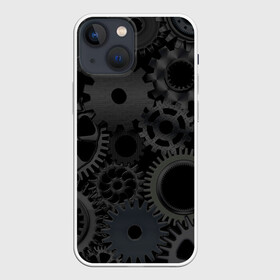 Чехол для iPhone 13 mini с принтом Механизмы в Кировске,  |  | hi tech | steampunk | брутальные | брутальный | инженер | инжинер | искусство механизмов | механизм | механизмы | стимпанк | текстура | черные шестерёнки | шестеренки | шестерни | я инженер