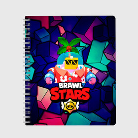 Тетрадь с принтом BRAWL STARS (NEW SPROUT) [12] в Кировске, 100% бумага | 48 листов, плотность листов — 60 г/м2, плотность картонной обложки — 250 г/м2. Листы скреплены сбоку удобной пружинной спиралью. Уголки страниц и обложки скругленные. Цвет линий — светло-серый
 | Тематика изображения на принте: 8 bit | android | brawl | brawl stars | clash | clash royale | game | leon | royale | sprout | stars | андроид | игра | кольт | леон | мобильные игры | спраут