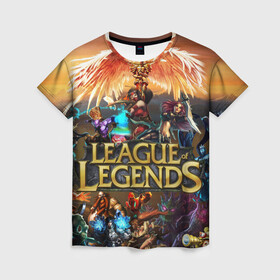 Женская футболка 3D с принтом League of Legends в Кировске, 100% полиэфир ( синтетическое хлопкоподобное полотно) | прямой крой, круглый вырез горловины, длина до линии бедер | art | dota | dota 2 | fan | game | hero | league | league of legends | legends | lol | moba | mobile legend | riot game | герои | детские | дота | женские | игра | моба | мужские